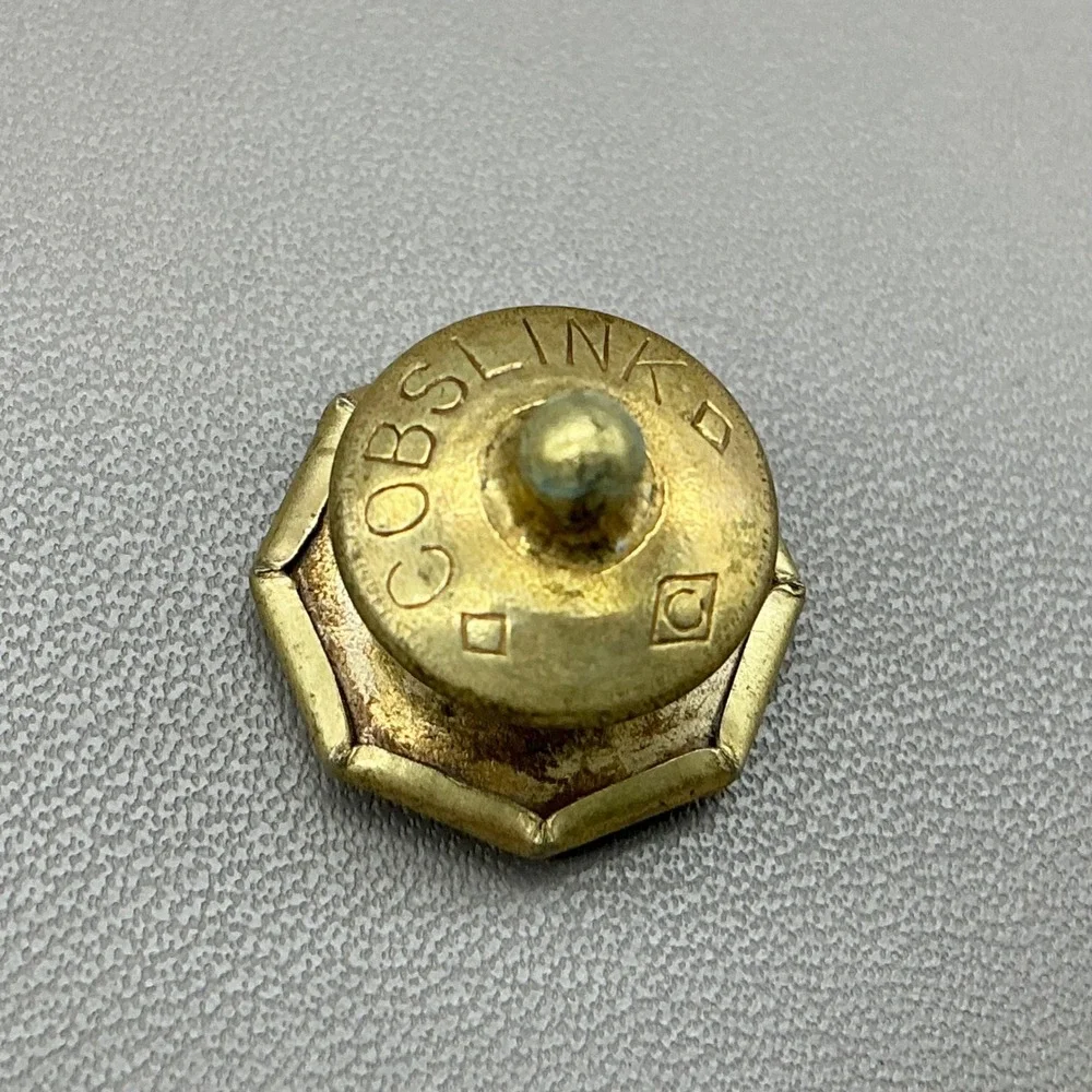 Vintage Cobslink Mother of Pearl Cufflinks Gold Tone Octagon Art Deco Style Pair